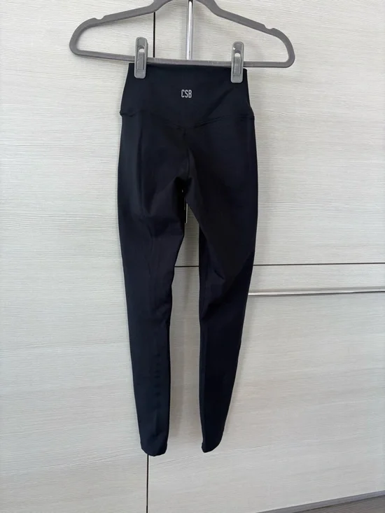 CSB Black Leggings with high waist drawstring - Picture 5 of 8